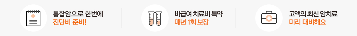 통합암으로 한번에 진단비 준비! 비급여 치료비 특약 매년 1회 보장 고액의 최신 암치료 미리 대비하세요