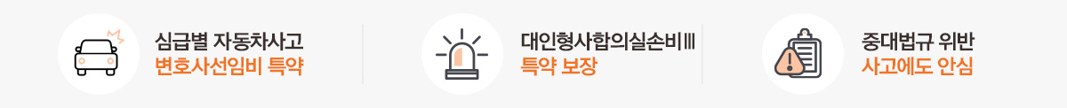 심급별 자동차사고 변호사선임비 특약 대인형사합의실손비Ⅲ 특약 보장 중대법규 위반 사고에도 안심